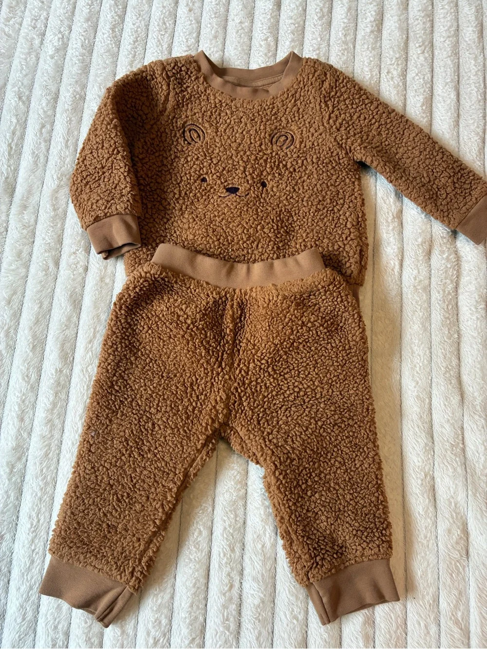 🧸🤎 Cat & Jack Teddy Bear Fleece Set | 6-9 Months